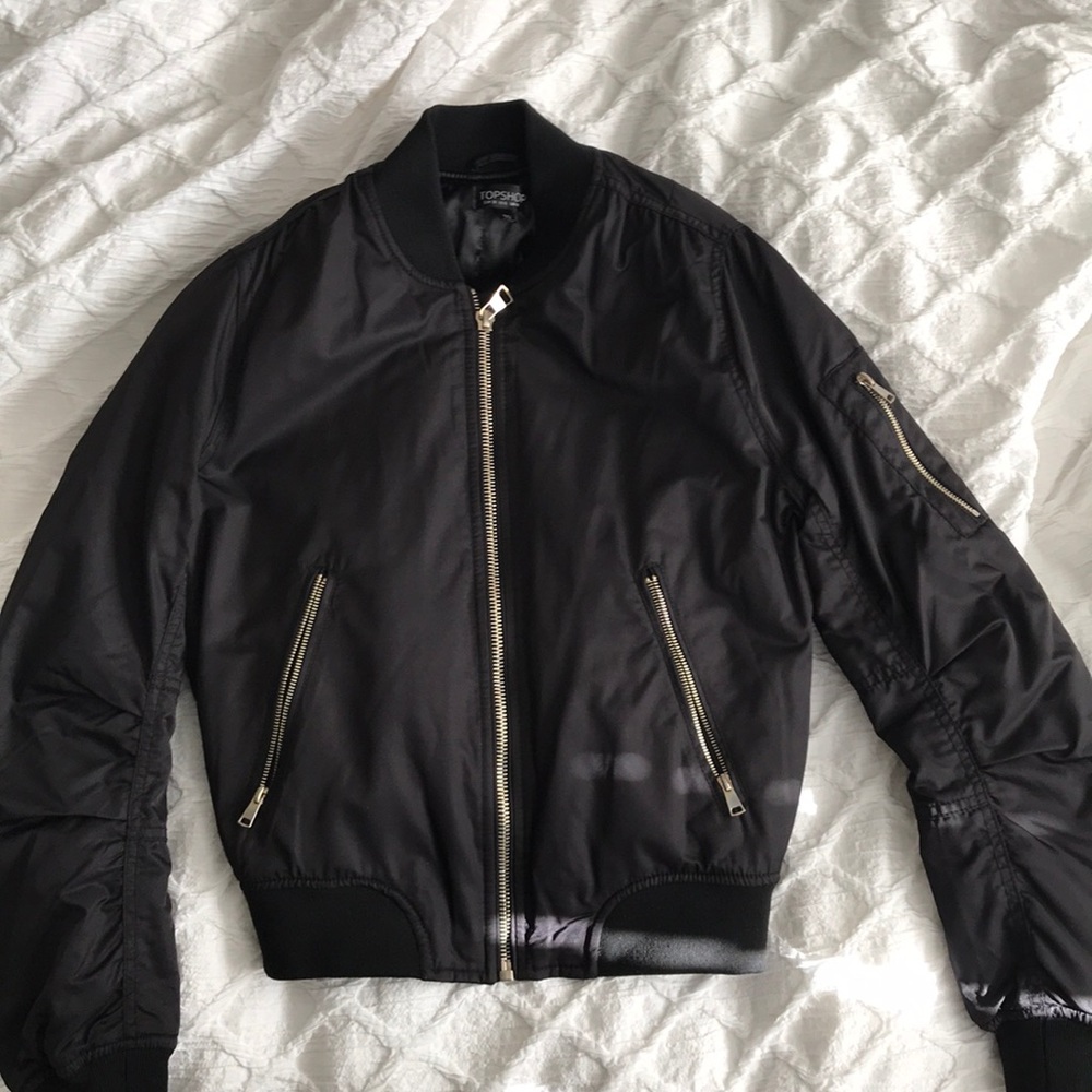 Topshop black bomber style jacket